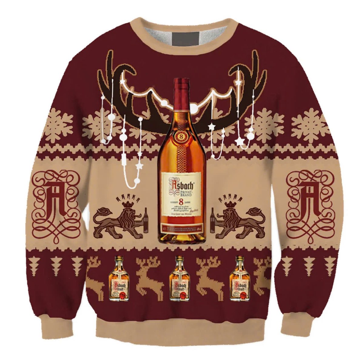 Asbach Reindeer Horns Ugly Sweater