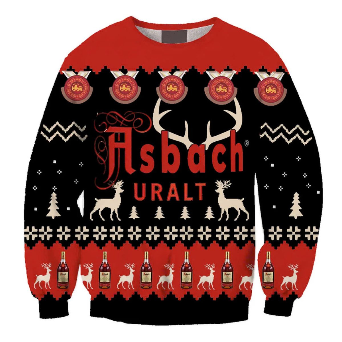 Asbach Uralt Christmas Reindeer Ugly Sweater