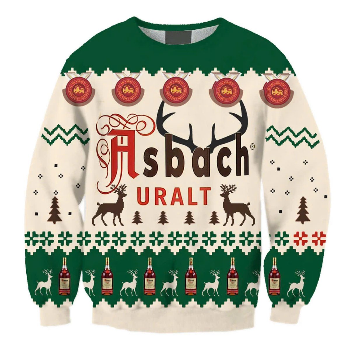 Asbach Uralt Christmas Reindeer Ugly Sweater