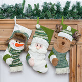 Christmas decorations, hanging decorations, candy socks, gift socks, Christmas gifts, green Christmas socks