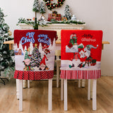 Christmas Decorative Supplies Creative Printed Chair Cover Red Home Atmosphere Decoration Chair Cover