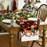 Christmas table flag holiday party restaurant decoration tablecloth linen checkered printed dining table tablecloth mat