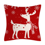 Red Snowflake Deer Pillow Cover Christmas Tree Cushion Cover Home Decoration Pillow Cover Combination