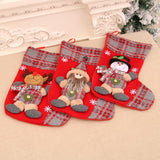 Christmas socks, gift bags, Santa Claus bells, checkered socks, Christmas decorations