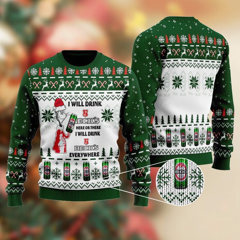 Beck Cat Hat Will Drink Everywhere Ugly Sweater