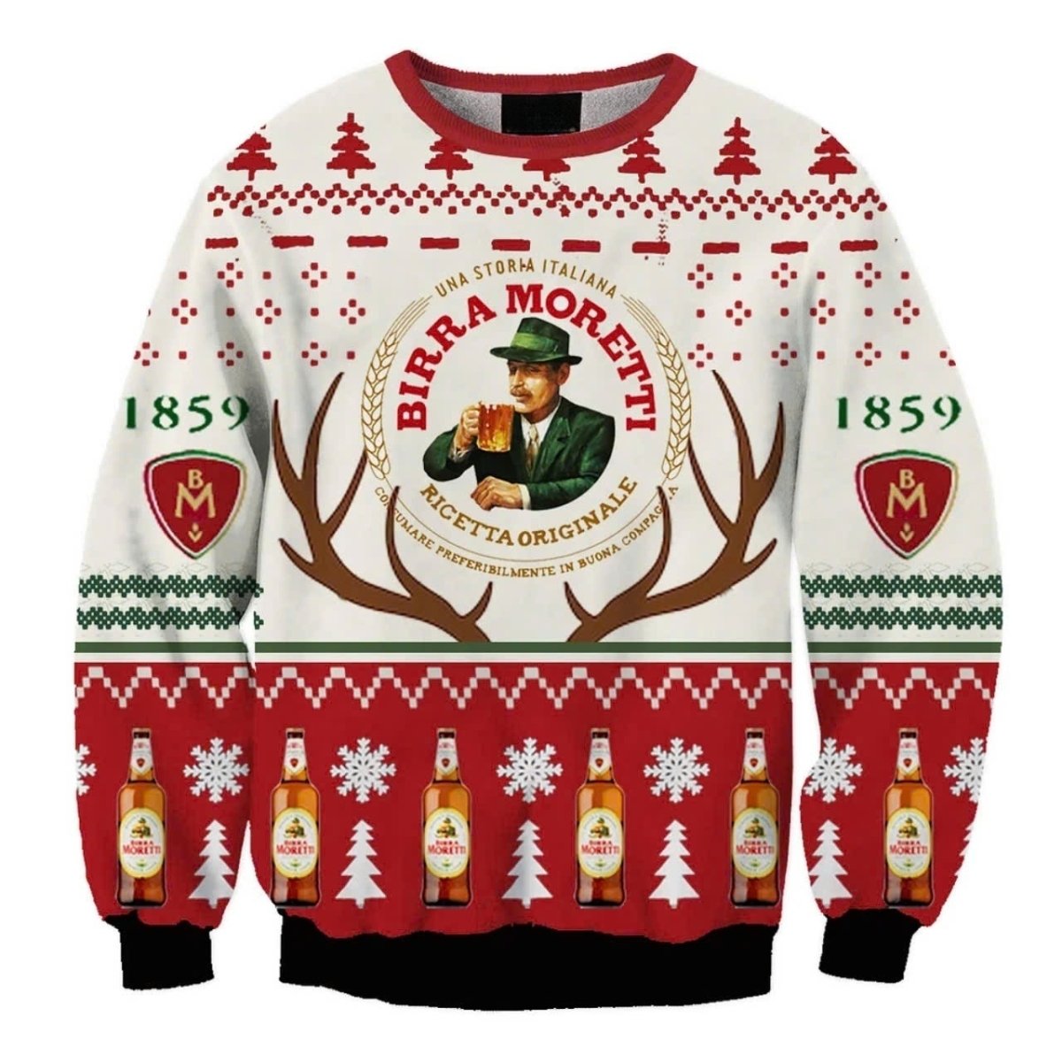 Birra Moretti Christmas Reindeer Ugly Sweater