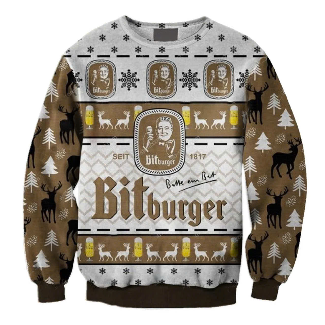 Bitburger Snowing Christmas Ugly Sweater