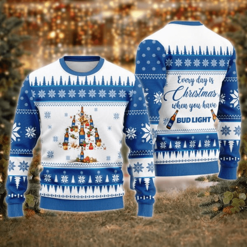 Bud Light Christmas Tree Ugly Sweater