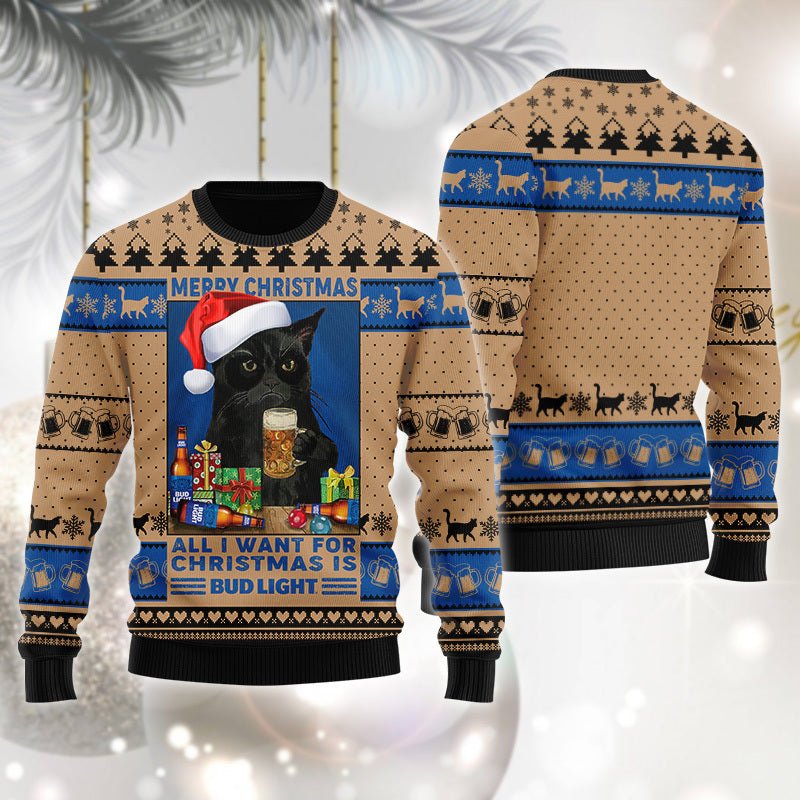 Bud Light Is All I Want For Christmas Ugly Sweater