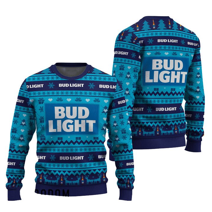 Bud Light Snowing Christmas Ugly Sweater