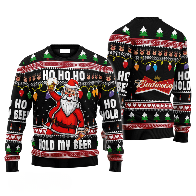 Budweiser Drunken Santa Ugly Sweater
