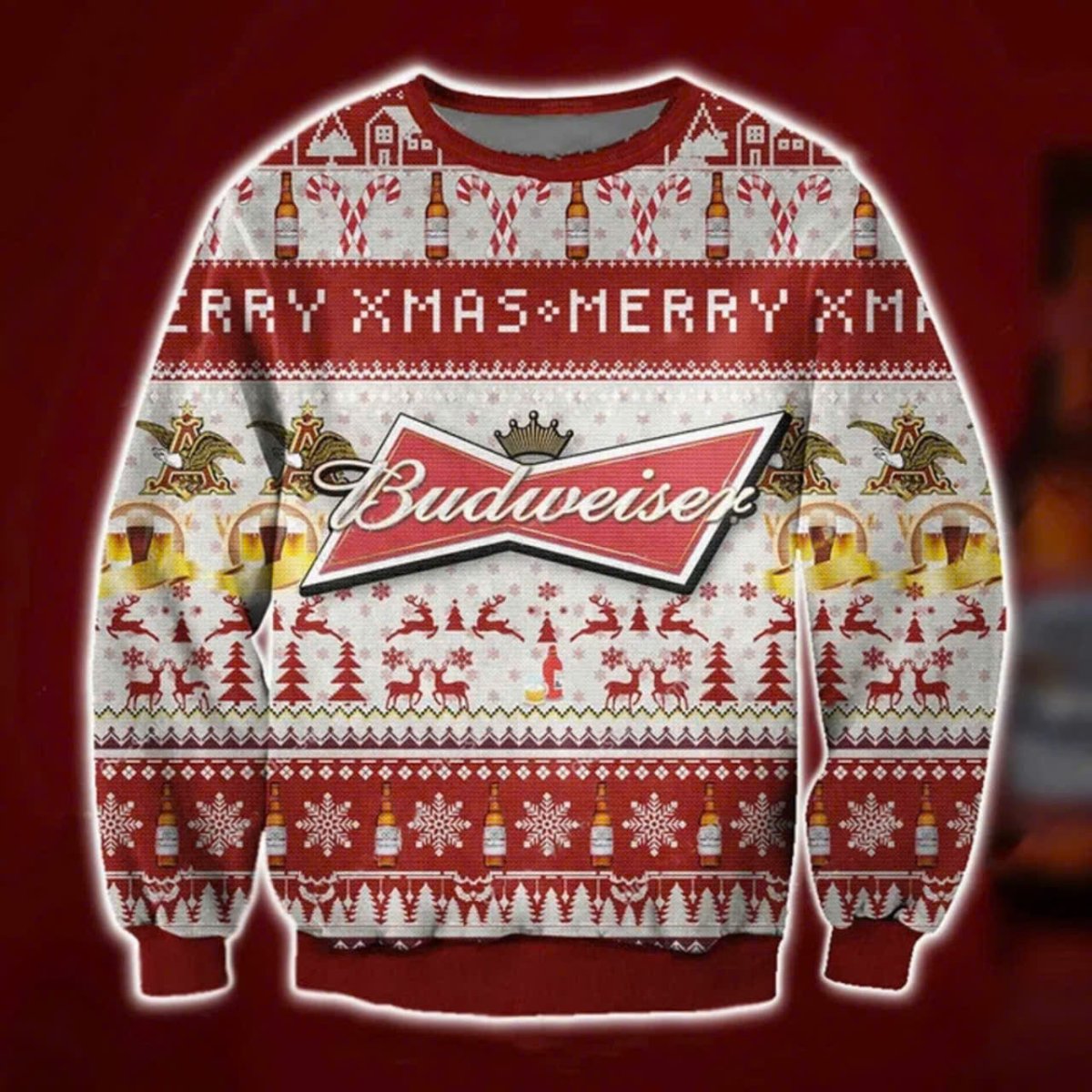 Budweiser Xmas Merry Ugly Sweater