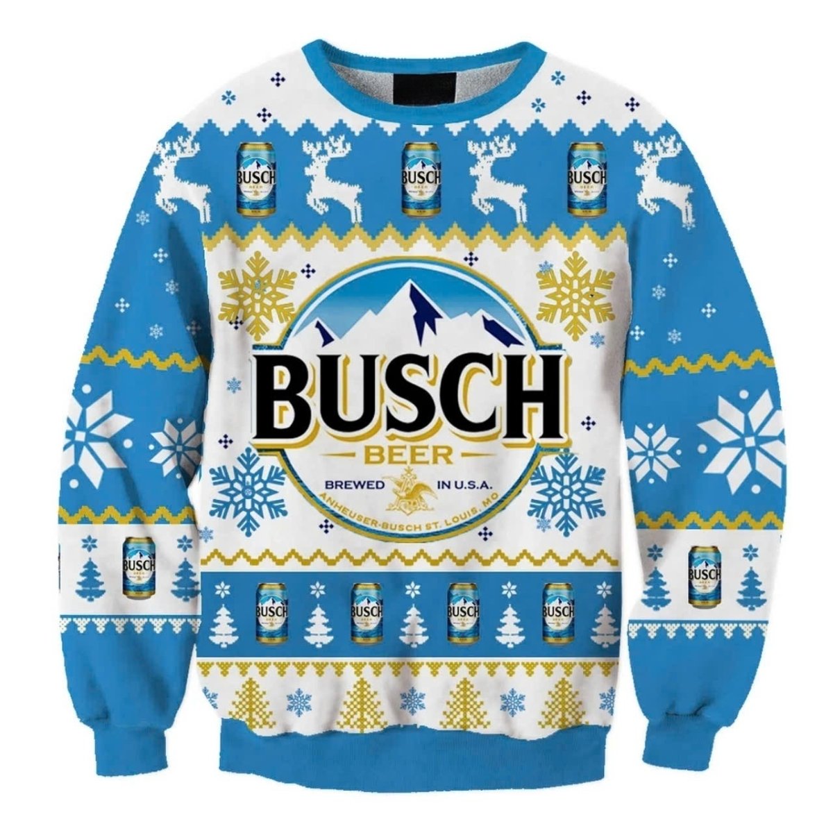 Busch Light Christmas Snowflakes Ugly Sweater