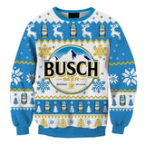 Busch Light Christmas Snowflakes Ugly Sweater