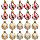 Christmas Ball Decoration Red and White Threaded Christmas Tree Hanging Decoration Hand drawn Christmas Ball Plastic