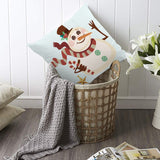 Christmas reindeer print pillow cover holiday snowman super soft pillowcase living room sofa decoration cushion