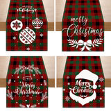 Christmas red black checkered white linen table flag cabinet decoration table flag restaurant dining table tablecloth tablecloth tea flag