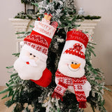 Christmas Decorative Socks 3D Elderly Elk Knitted Socks Children's Gift Bag Red Christmas Socks