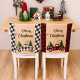 Christmas decoration supplies, home atmosphere decoration, chair covers, Christmas checkered car letter chair covers, stool covers