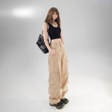 Women's Pants Casual High-Waisted Wide-Leg Trousers Floor-Length Drape
