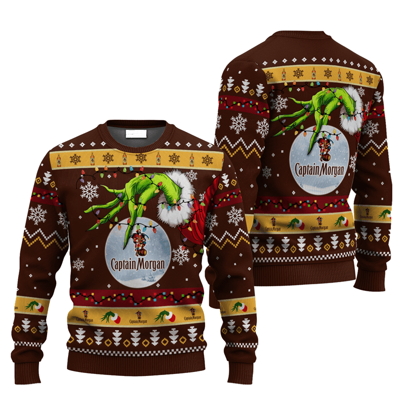 Captain Morgan Grinch Hand Stock Ugly Sweater