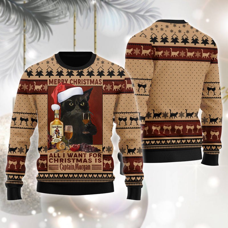 Captain Morgan Is All I Want For Christmas Ugly Sweater