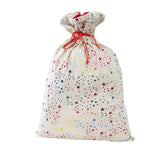Christmas gift bag, gold foil five pointed star children's gift bag, Dutch velvet rainbow drawstring gift bag