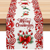 Christmas table flag candy letter printed tablecloth holiday party table decoration tablecloth pad white linen