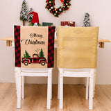 Christmas decoration supplies, home atmosphere decoration, chair covers, Christmas checkered car letter chair covers, stool covers