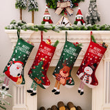 Christmas decorations, colorful prints, Christmas socks, Santa Claus gift socks, snowman gift bags, red and green leg hanging Christmas socks