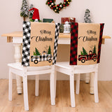 Christmas decoration supplies, home atmosphere decoration, chair covers, Christmas checkered car letter chair covers, stool covers
