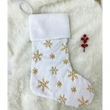 Christmas Decorations Christmas Socks Bag Embroidered Snowflake Beads Large Christmas Decorations Gift Socks