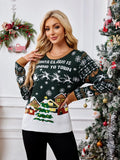 Casual round neck Christmas sweater with lazy style autumn and winter pullover sweater