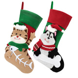 Christmas Decorations Cartoon 3D Creative Cat and Dog Socks Christmas Candy Bags Home Decoration Pendants