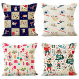 Cartoon Christmas Snowman Pillow Cover Holiday Sofa Decoration Cushion Cover Living Room