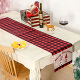 Christmas decorations Black and red checkered table flag decoration for Christmas, dwarf, faceless elderly, table mat, Nordic napkins