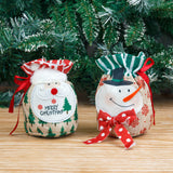 Christmas Apple Bag Accessories Linen Cartoon Santa Claus Snowman Gift Bag Candy Bag Gift Bag