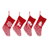 Christmas decoration products, knitted velvet, Christmas socks, snowflake red gift socks, gift bags