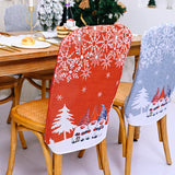 Christmas European and American style cartoon forest snowflake chair cover creative printing chair decoration supplies