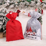 Christmas Decoration Linen Printed Forest Man Drawstring Gift Packaging Bag Children's Festival Candy Gift Bag