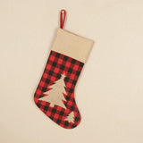 Large plaid cloth socks Christmas socks decoration gift bag Candy socks gift bag