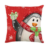 Christmas Day Pillowcase Linen Christmas Snowman Printed Home Pillowcase Living Room Sofa Cushion Cover