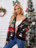 Autumn and winter new sweater jacket women's casual long sleeved Christmas sweater