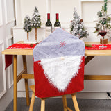 Santa Claus, red hat, Christmas chair cover, Christmas home restaurant decoration, chair cover