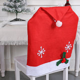 Christmas Decorations Non woven Snowflake Chair Cover Hotel Restaurant Table Chair Cap Holiday Decoration Chair Cover Supplies