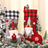 Christmas decoration supplies, grid edge 3D couple faceless dolls, Christmas socks, Christmas Eve gift bags, candy bags