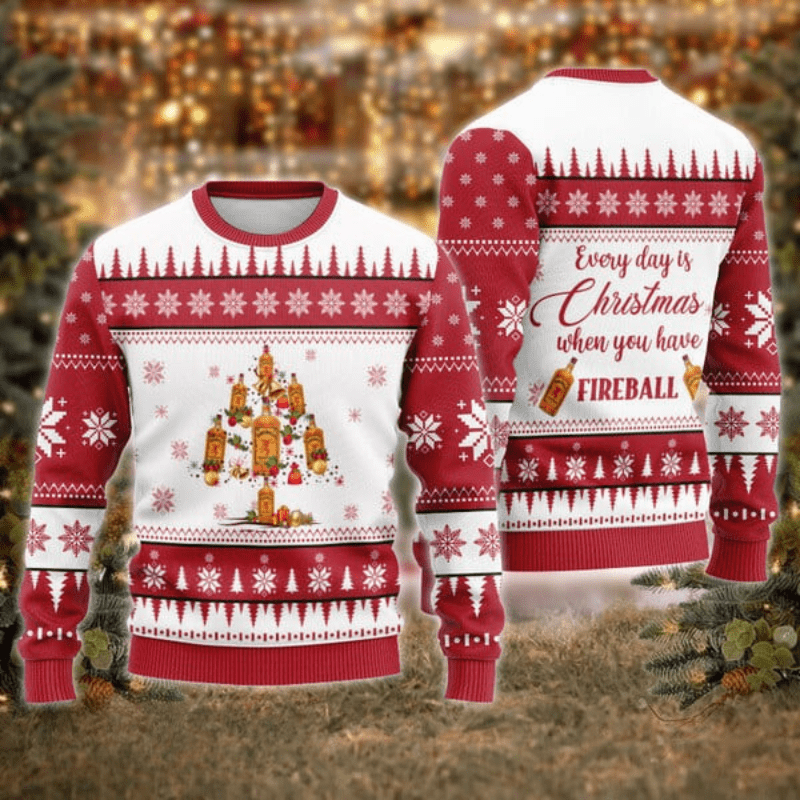 Fireball Christmas Tree Ugly Sweater