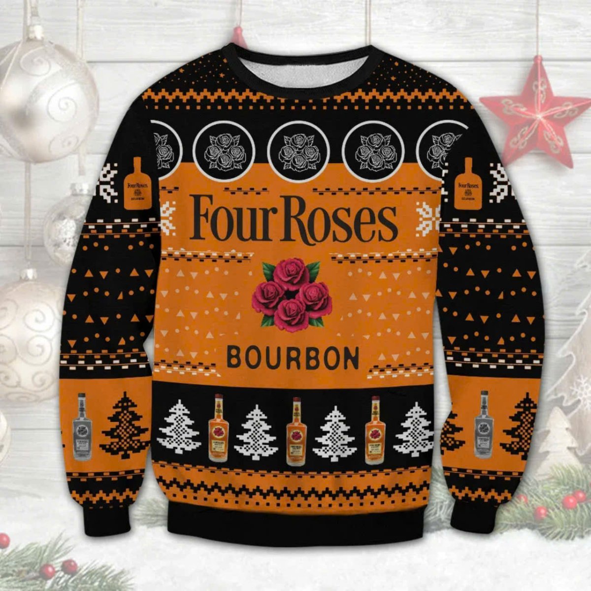Four Roses Bourbon Christmas Ugly Sweater