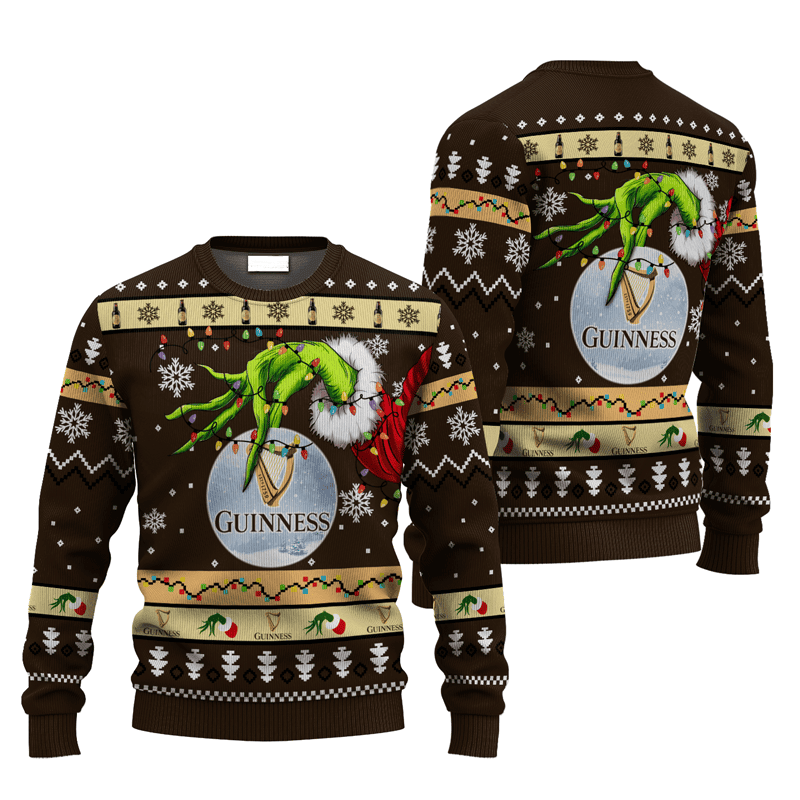 Guinness Grinch Hand Stock Ugly Sweater