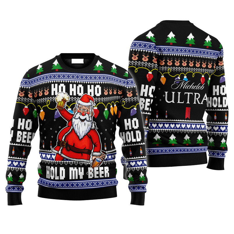 Michelob Ultra Drunken Santa Ugly Sweater